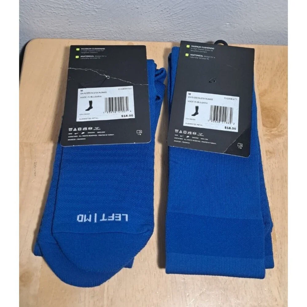 2 NEW Unisex Nike Matchfit Dri-Fit Knee High Soccer Sky Blue Socks M 6-8, W 6-10